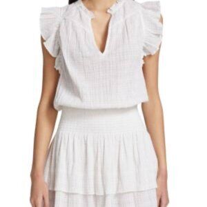 Ramy Brook Regina Blouson Mini Dress in White Women's XS